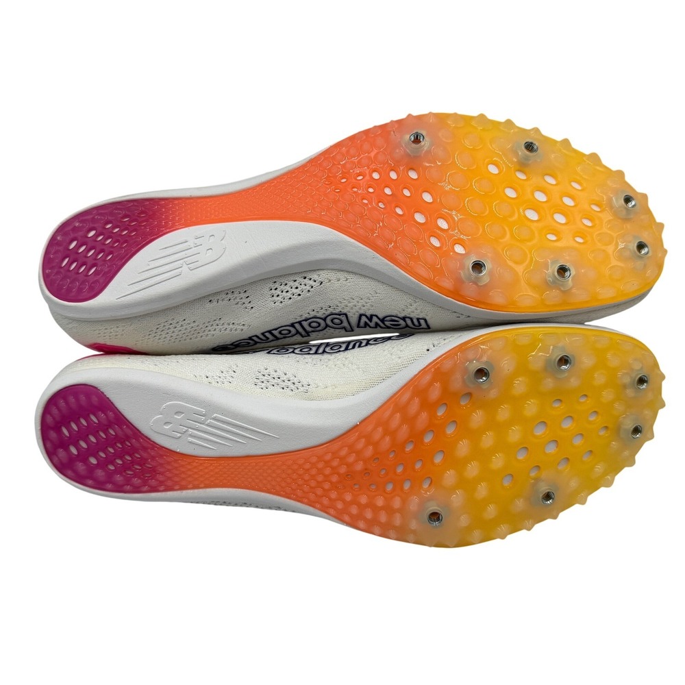 New Balance MD800v8 Running Spikes Mens 10.5 White Yellow New FuelCell MMD800W8 - Picture 16 of 16